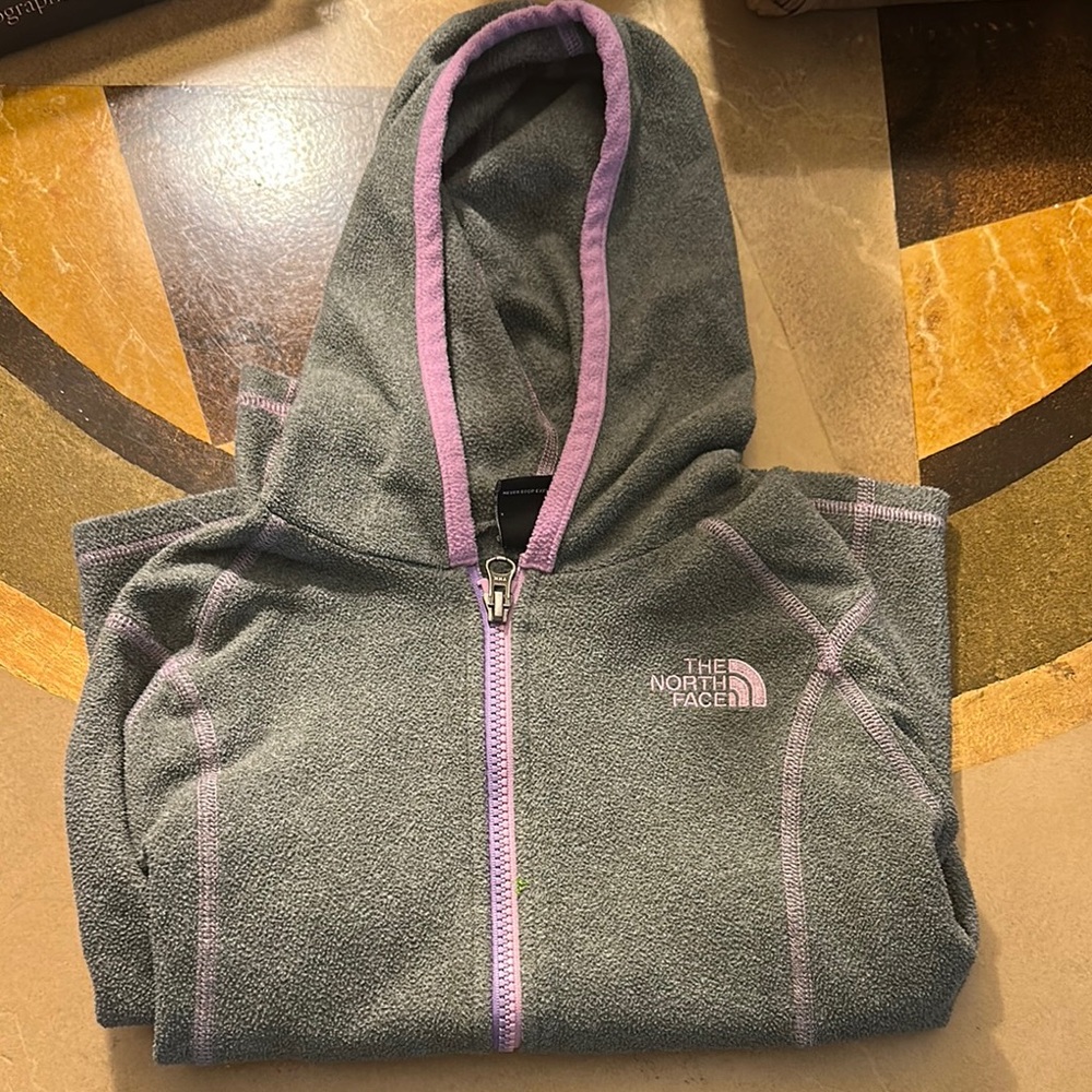 The North Face Gray and Pink Sweatshirt Hoodie